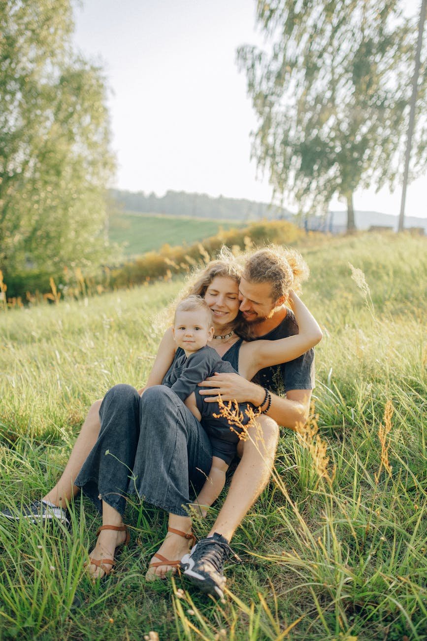 Family enjoying freedom from debt